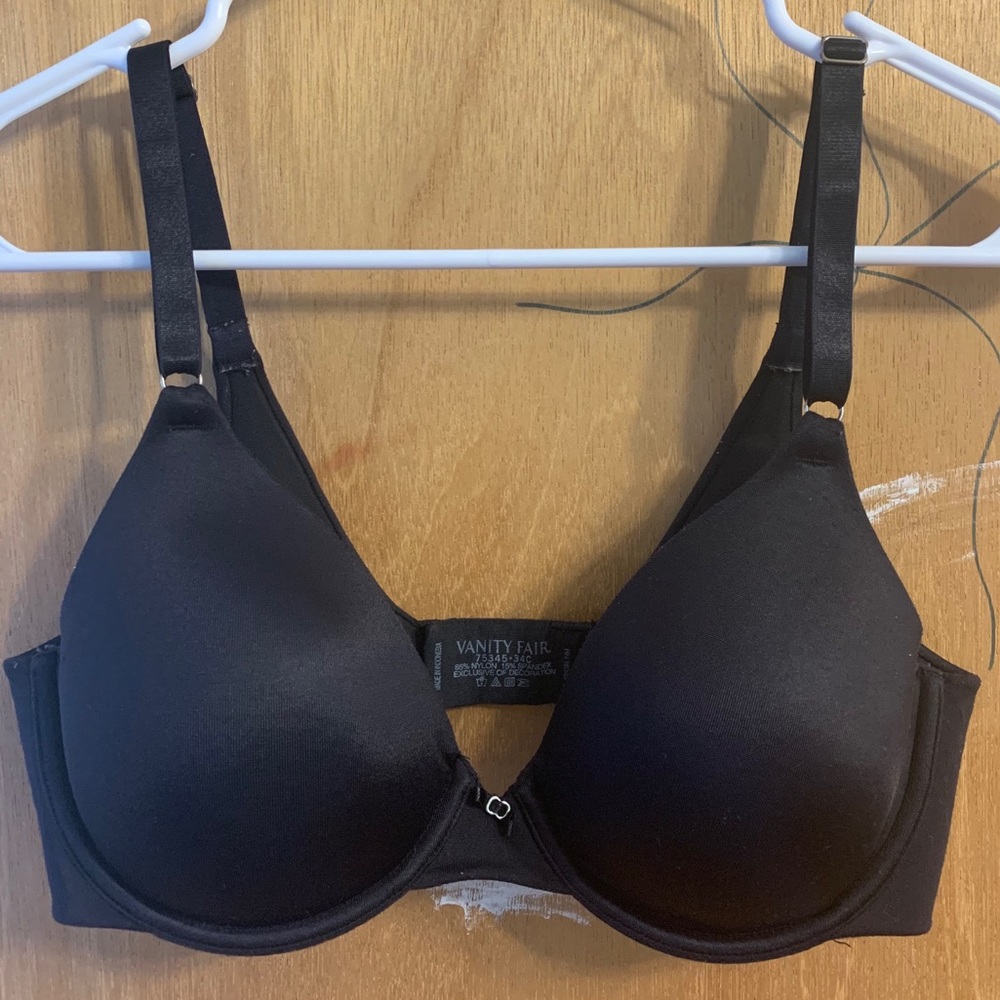 Silky Black Vanity Fair Bra 34C